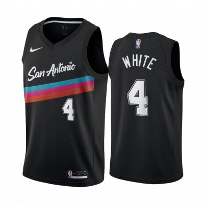 Nike San Antonio Spurs #4 Derrick White Black Youth NBA Swingman 2020-21 City Edition Jersey